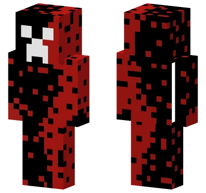 Red Black Creeper Minecraft skin