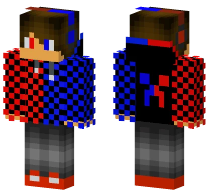 Red Blue Gamer Outfit Minecraft skin