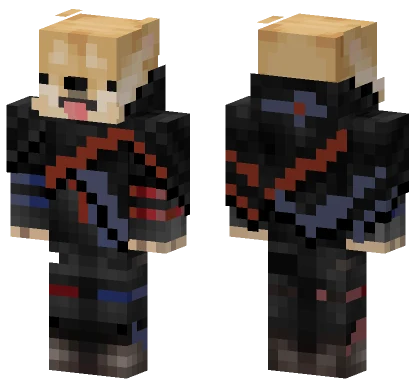 Red Blue Ninja Dog Minecraft skin