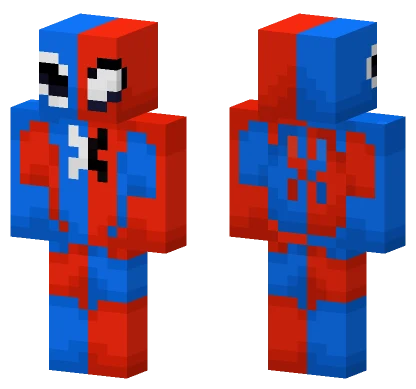 Red Blue Striped Creature Minecraft skin