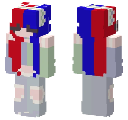 Red Blue Striped Outfit Minecraft skin