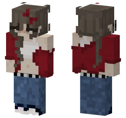 Red Cardigan Minecraft skin