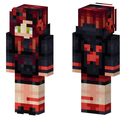 Red Creeper Gamer Girl Minecraft skin