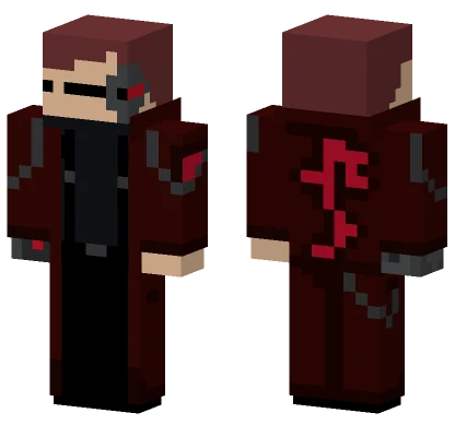 Red Cybernetic Cyborg Minecraft skin