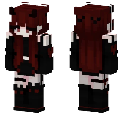 Red Demon Girl Minecraft skin