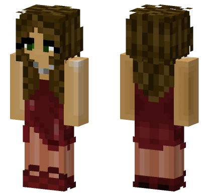Red Dress Girly Minecraft skin