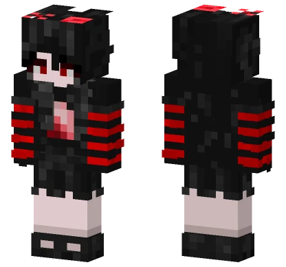 Red Eyed Anime Girl Minecraft skin