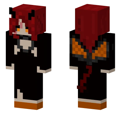Red Haired Dragon Girl Minecraft skin