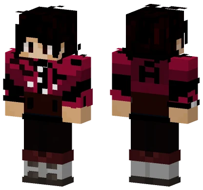 Red Hoodie Boy Minecraft skin
