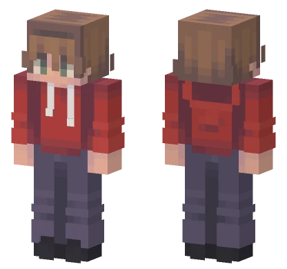 Red Hoodie Boy Minecraft skin