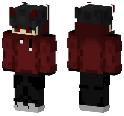 Red Hoodie Boy Minecraft skin