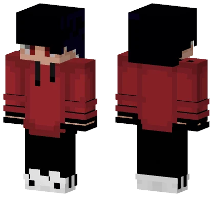 Red Hoodie Boy Minecraft skin