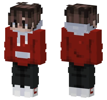 Red Hoodie Boy Minecraft skin