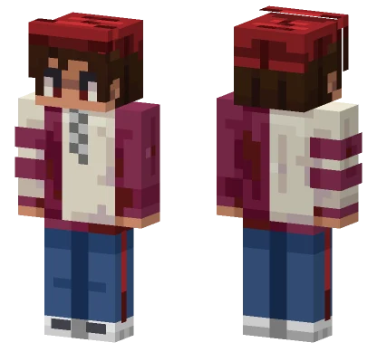 Red Hoodie Boy Minecraft skin