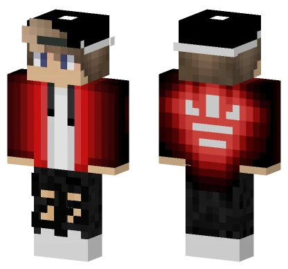 Red Hoodie Boy Minecraft skin