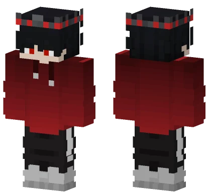 Red Hoodie Girl Minecraft skin