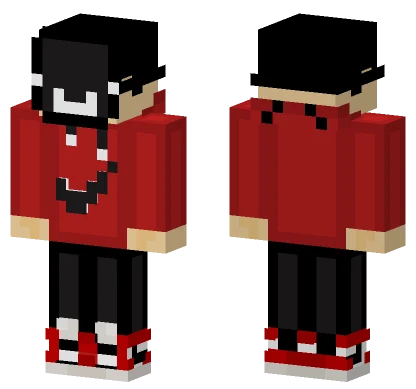 Red Hoodie Ranker Minecraft skin