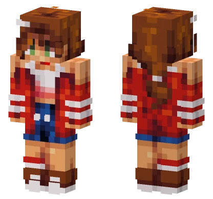 Red Jacket Girl Minecraft skin