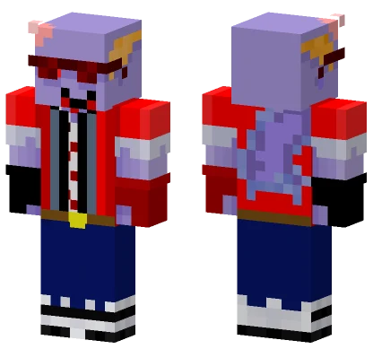 Red Life Blue Axolotl Minecraft skin