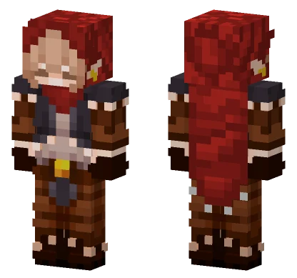 Red Medieval Dress Minecraft skin