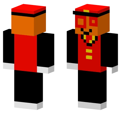 Red Orange Hat Minecraft skin