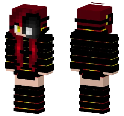 Red Orange Yellow Black Tech Mask Minecraft skin