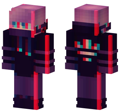 Red Outline Girl Minecraft skin