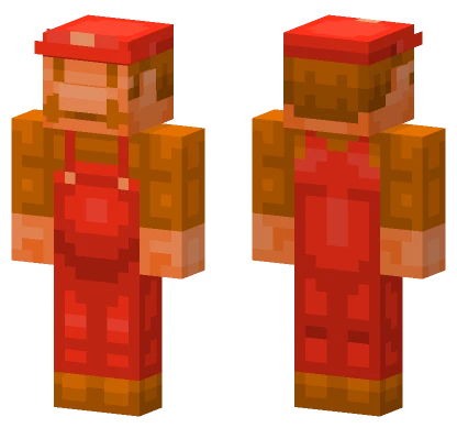 Red Overalls Mario Minecraft skin