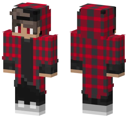 Red Plaid Boy Minecraft skin
