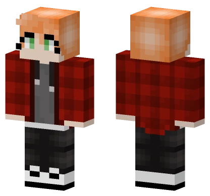 Red Plaid Girl Minecraft skin