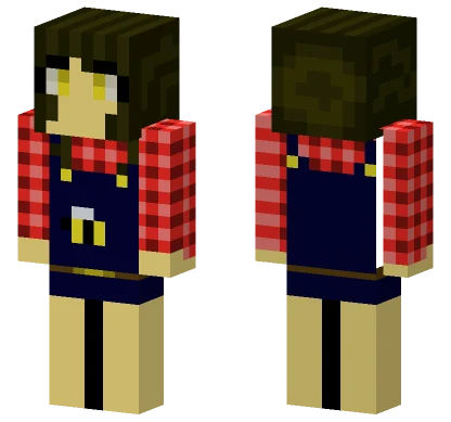 Farmer in Red Plaid Minecraft skin