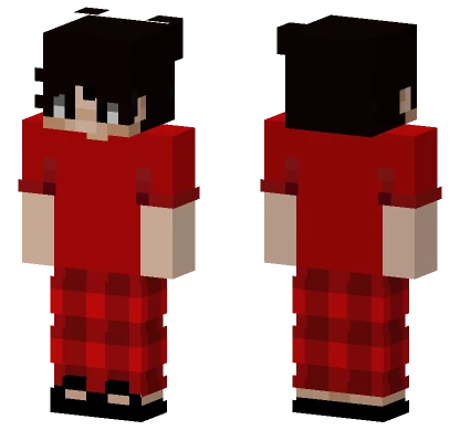 Red Plaid Pajamas Minecraft skin