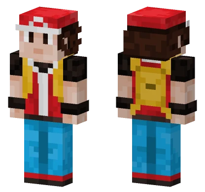Red Pokemon Minecraft skin
