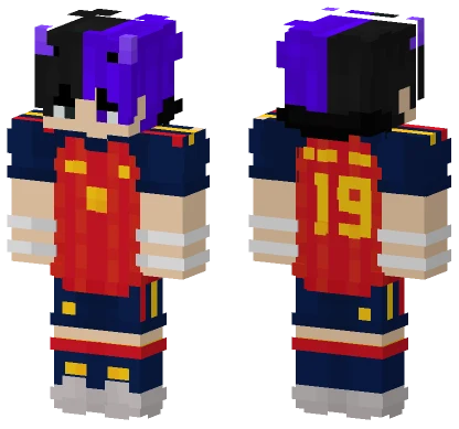 Red Sports Jersey 19 Minecraft skin