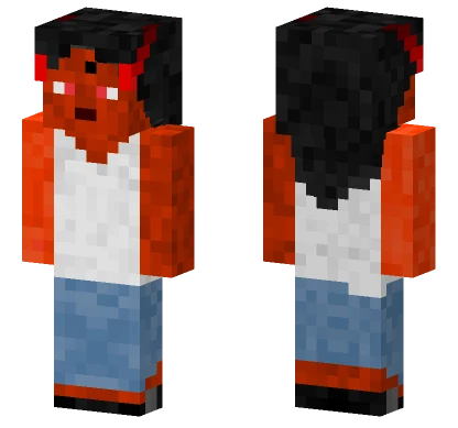 Red Tiefling With Horns Minecraft skin