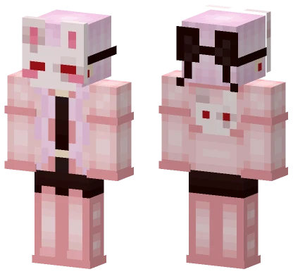 Red Toned Bunny Mask Minecraft skin