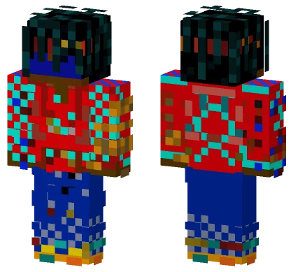 Red Tribal Warrior Minecraft skin
