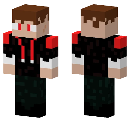 Red Trim Hoodie Boy Minecraft skin
