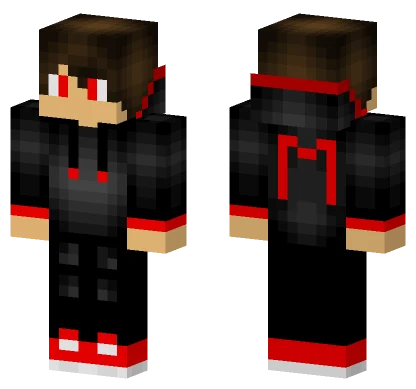 Red Trimmed Hoodie Minecraft skin
