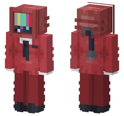 Red TV Man Glitching Screen Minecraft skin