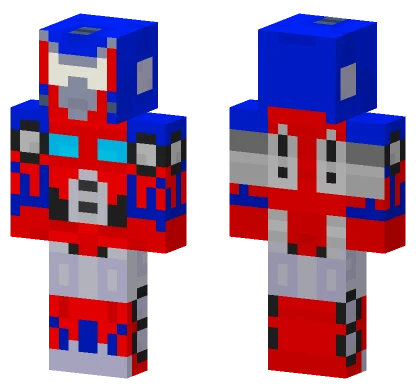 Red Ultimate Optimus Prime Minecraft skin