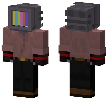 Retro TV Head Minecraft skin