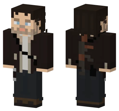 Rick Grimes With AK47 Minecraft skin