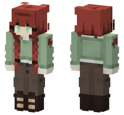 Ruby Cottagecore Academia Minecraft skin