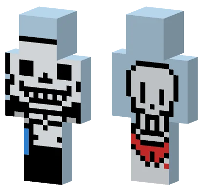 Sans and Papyrus Pixel Art Minecraft skin