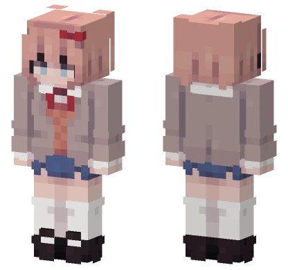 Sayori School Uniform Minecraft skin