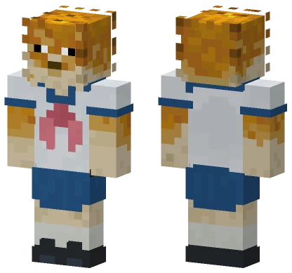 School Girl Puffer Minecraft skin