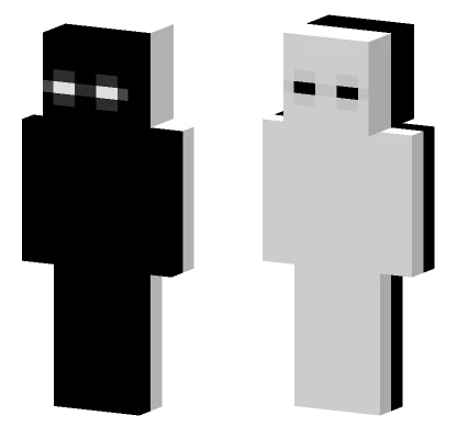 Simple Black and White Figure Minecraft skin