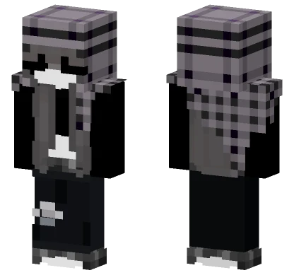 Single Rip Black Denim Keffiyeh Minecraft skin