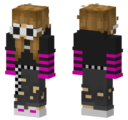 Slim Egirl Hot Pink Minecraft skin